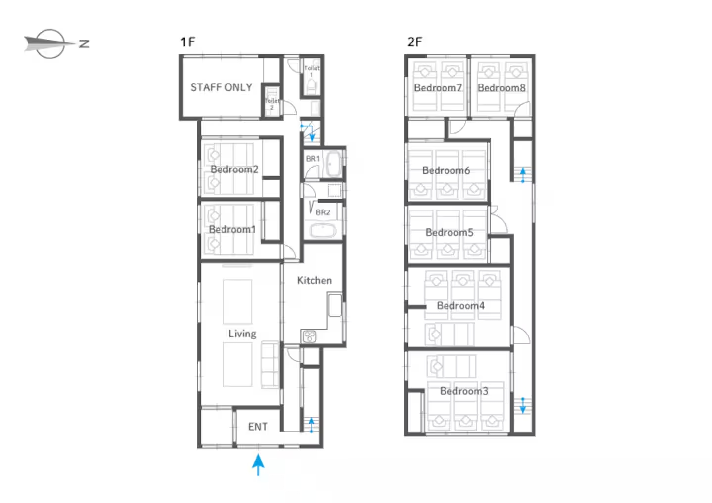 宿のフロアマップ